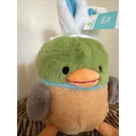 Way To Celebrate Sitting Duck Plush with white Bunny Ears 11” NEW w TAG Soft