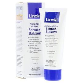 Linola Breathable Protective Balm Economy Set 2 x 100 ml; for the Intimate Butt Area, Also for Babies; No Mineral Fats and Silicones