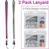 YOUOWO 2 Pack Horizontal Clear ID Badge Holders with Office