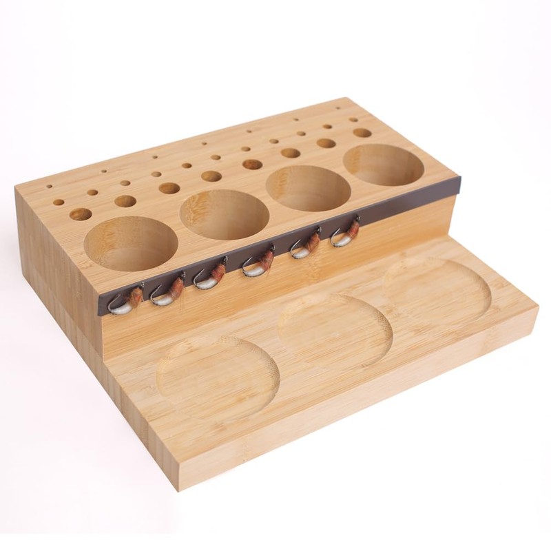 Raprance Wooden Fly Tying Fishing Kit Organizer Fly Tying Tool