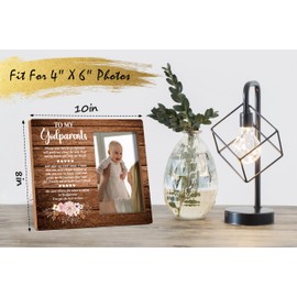 Qiwog Godparents Appreciation Photo Frame - To My Godparents Wooden Tabletop Picture Frame - New Godparents Announcement Gifts - Baptism Birthday Gifts For Godfather Grandmother -80