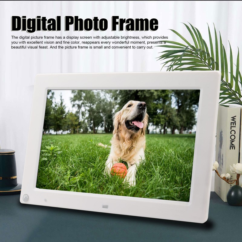 10in Digital Photo Frame White Human Body Induction HD Electronic