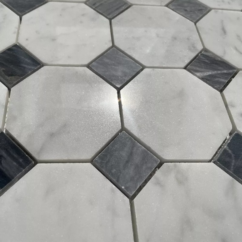 Stone Center Online C807XP Carrara White Marble 2" Octagon Mosaic