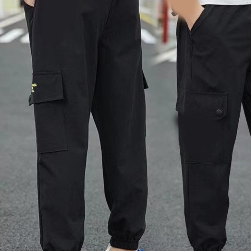Boy Pants Quick Dry Breathable Cool Feeling Multi Pockets Casual