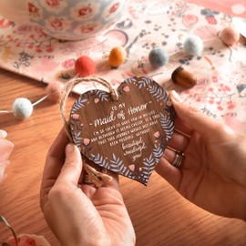 Thank you for being my Maid of Honor Matron gifts | floral ornament for women | wedding uk gift bags | womans daughter keepsake | thank you presents poem hen party | blue white peach patterns