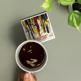 Steamboat Springs, Colorado, Colorful Skis (Absorbent Ceramic Coaster, Single, Cork Back, Kitchen Table Decor)