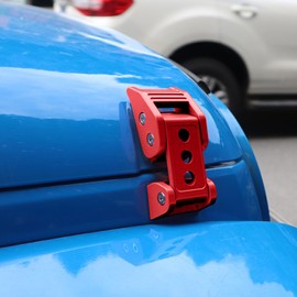 Brangstak Hood Latchs Aluminum Hood Latch Kit for 2007-2018 Jeep Wrangler JK JKU and 2018-2024 Jeep Wrangler JLJLU Gladiator 2 Door and 4 Door (red)