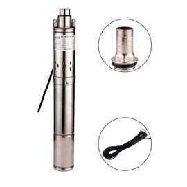 SHYLIYU Submersible Deep Well Pump 3" OD Pipe 1" Outlet 0.25KW 0.33HP Stainless Steel Submersible Screw Water Pumps for Industrial and Home Use