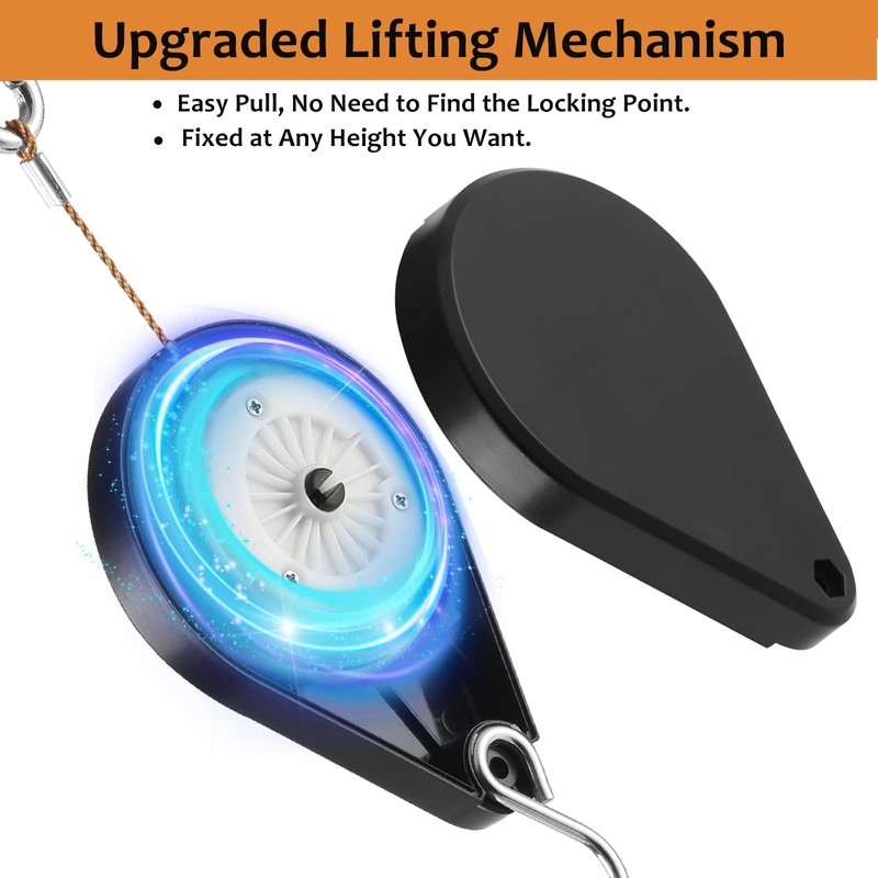 WROSWT Upgraded Retractable Plant Hanger,Plant Pulleys for Hanging Plants,Easy to