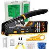 Solsop Pass Through RJ45 Crimp Tool Kit Ethernet Crimper CAT5