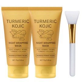 widraw Turmeric Overnight Wrapping Peel Off Mask, Kojic Turmeric Collagen Over Night Face Mask - Gentle on Skin, Moisturizing, Nourishing & Firming, Skincare Facial Mask