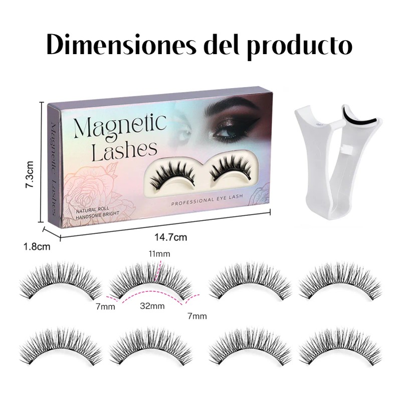 Kit De Pestañas Magnéticas Reutilizables Con Aplicador