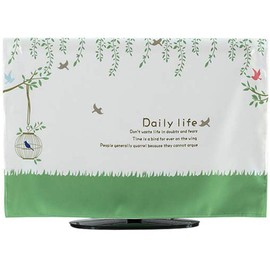 IKENOKOI TV Cover, Dustproof Cover, LCD TV Cover, Cute, Western Style, 42 Inches (100 x 59 cm, Bird)