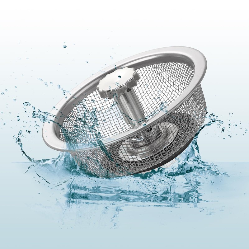 sourcing map 2Pcs Kitchen Sink Drain, Stainless Steel Kitchen Sink