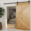 CCJH 11.5FT Single Sliding Barn Door Hardware Kit Black Basic