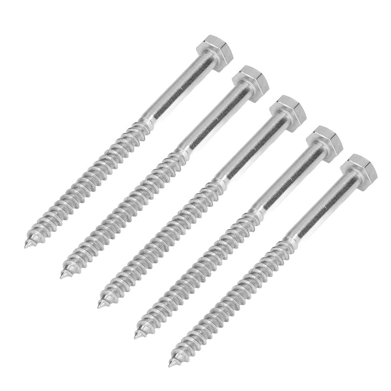 304 Stainless Steel Half Thread Bolt Wood Hex Lag Screws