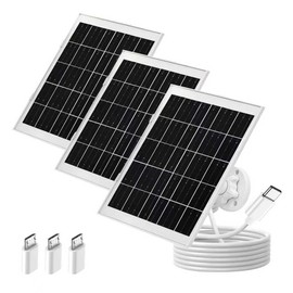3 Pack Solar Panel Charger Compatible with Arlo Essential 2K Outdoor 2 Gen 3rd Gen, 2025/Essential XL Camera (2 Gen)/Essential Spotlight, Arlo Pro 6th Gen - 7W Power 10ft typeC Cable
