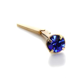jewellerybox 9ct Yellow Gold Andralok 3mm Sapphire Round Crystal Nose Stud