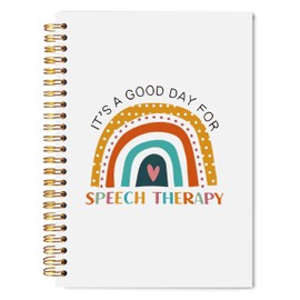 Welshower Speech Therapy Gifts Notebook Journal 5.5x8.3, Speech Language Pathologist SLP Gifts Journal Notebooks for Note Taking, Boho Rainbow Mental Health Hardcover Spiral Notebook