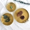 jingfei Round Gold Tray,Metal Decorative Tray Tray Organizer for,Bathroom,Dress, Brass,