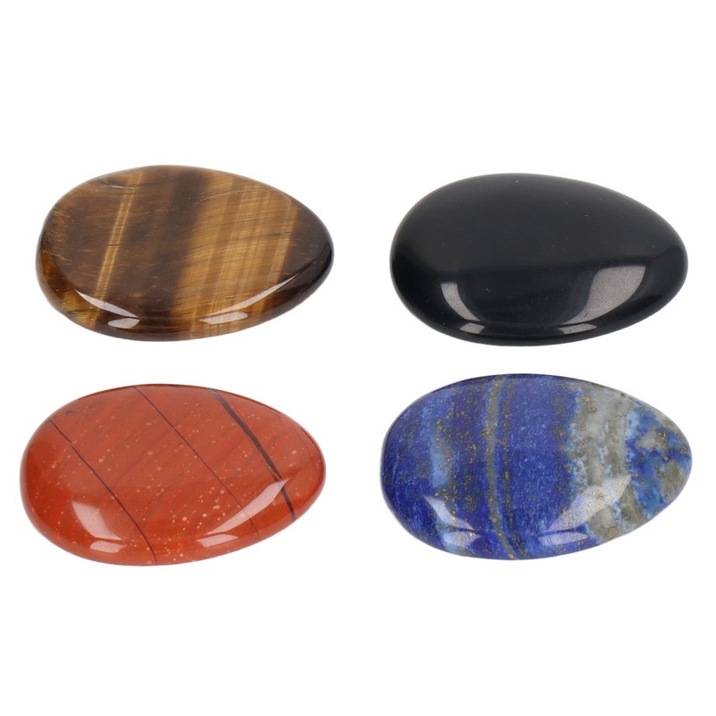 4Pcs Thumb Worry Stone Stress Relief Meditation Small Portable Oval