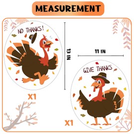 XZENTIRA 2PCS Thanksgiving Toilet Seat Cling Set with Cute Turkey Pattern Thanksgiving Bathroom Wallpaper Indoor Stickers Waterproof Decals Funny Holiday Bathroom Set Turkey Wall Decorations