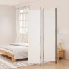 4-Panel White Fabric Room Divider 78.7"x86.6" Screen & Dividercolor: White