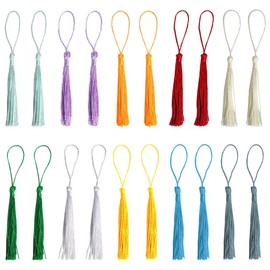 IBXWMNG 20 x Mini Tassels in 10 Soft Colours, Handmade and Silky Soft - Ideal for Jewellery Making, DIY Craft Projects, Bookmarks and Home Decor, 2 Pieces per Colour
