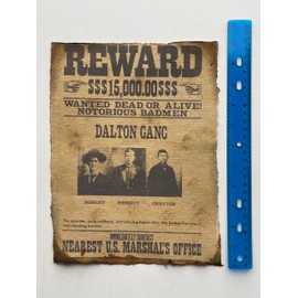 Wanted Poster Vintage Style Western Print Wild West Dalton Gang Reward Poster