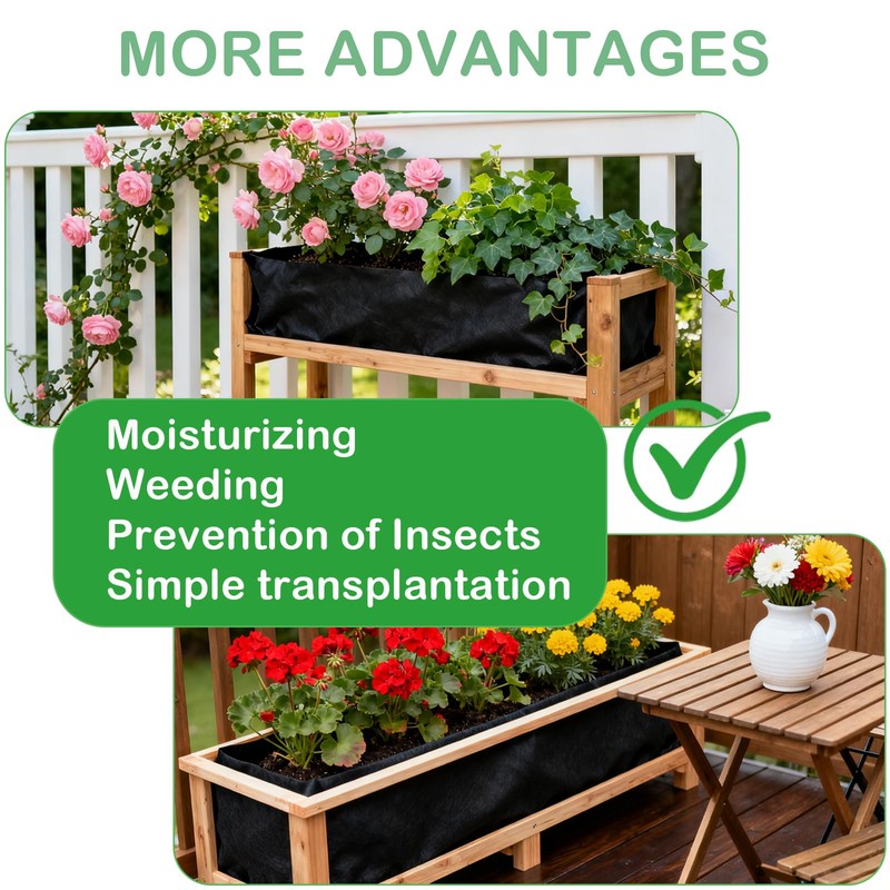 SolaceShine 63" X 83" Raised Garden Bed Liner Non Woven