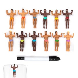 NPW Drinking Buddies - Marcadores de bebida para copa de vino personalizables, incluye bolígrafo de punta fina, despedida de soltera, noches de niñas, reuniones familiares y más, regalos novedosos (12