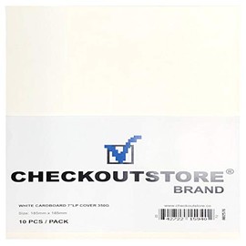 CheckOutStore (50) Cardboard Vinyl Record Jackets Cover No Hole (7" 45 RPM Records) - White (45 RPM)