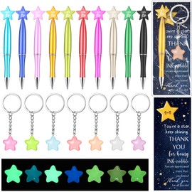 Sayglossy 20 Sets Star Pens Bulk Gifts You Are a Star Bookmarks Luminous Star Keychains Student Gifts from Teacher Bulk Employee Appreciation Gift Classroom Rewards Stocking Stuffers