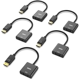 BENFEI DisplayPort to VGA 5 Pack,Gold-Plated Uni-directional DP Computer to VGA Screen Adapter 1080P (Male to Female) Compatible for Lenovo, Dell, HP, ASUS
