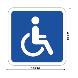 Pack of 2 Magnetic Signs for Wheelchair Users 10 x 10 cm + 2 x Stickers Disabled Sign Magnetic Film Car Wheelchair STROBO