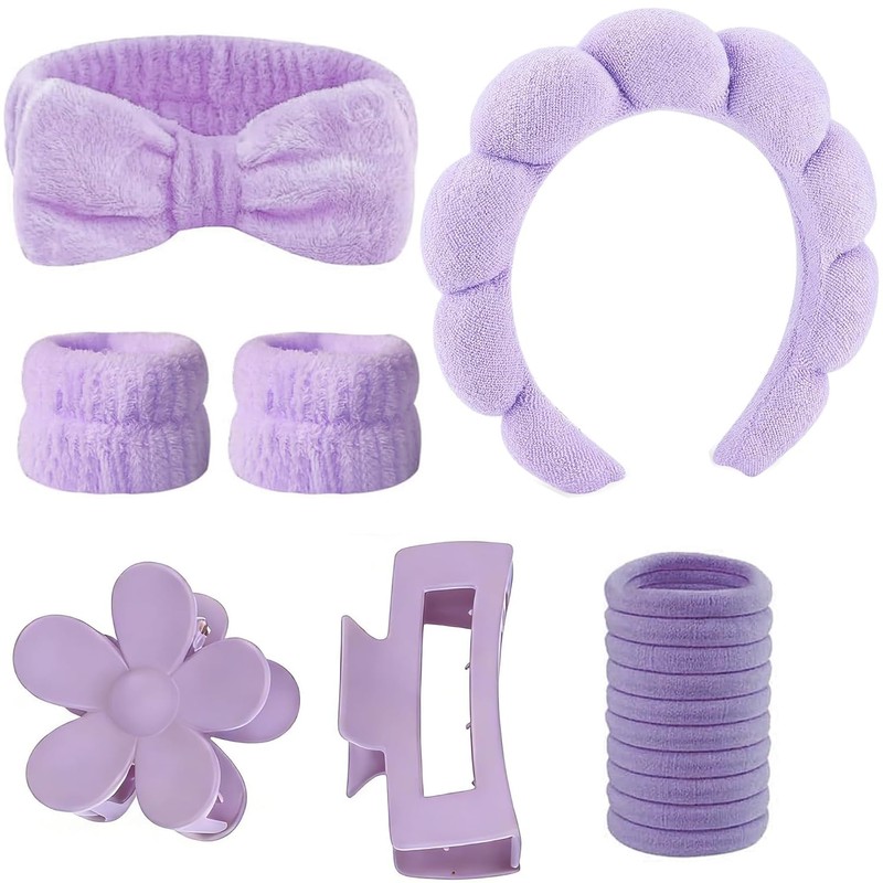 Set de 16 Piezas con Diademas Skincare para Mujer y