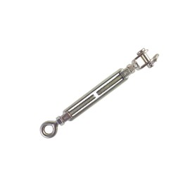 Premier Stainless Solutions Open-Body Stainless Steel Jaw & Eye 1/4” x 2-3/4” Turnbuckles for Tensioning Cable or Rope, T316 Marine Grade