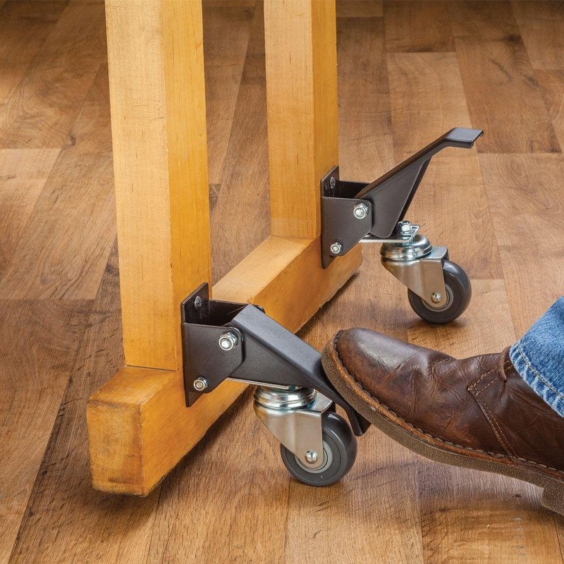Rockler Workbench Casters (Pack of 4, Satin Black) - Industrial