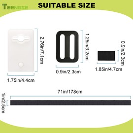 TEENGSE 24PCS Pool Solar Cover Reel Straps Attachment Kit, 8 Adhesive Nylon Straps &Tabs+8 Cord Plates+8 Buckles, Pool Solar Blanket Straps Kit for In-ground Swimming Pool, Easy Installation