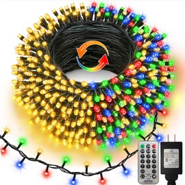 Extra Long 66Ft String Lights Plug in, 400 LED Christmas String Lights with Waterproof Timer Connectable for Christmas Outdoor Indoor Decor (Warm White & Multicolor)