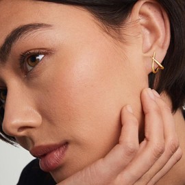 Turandoss Gold Earrings Set for Women Trendy - 3 Pairs 14K Gold Plated Hypoallergenic Dangle Cartilage Huggie Hoop Stud Cubic Zirconia Earrings, Dainty Small Leaf Earring for Women Gifts