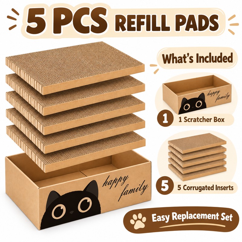 Cardboard Cat Scratcher Bed for Indoor Cats – Durable 5-Layer