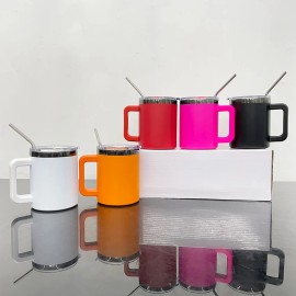 25pcs  10oz Black Plated Powder Coated Stainless Steel Mug With Magnetic Lids Removable Handle for Laser Engravingcolor: 25pcs(mix colors), capacity: 20OZ