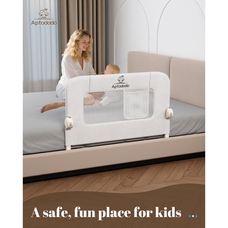 Aptododo 33" Bed Rails for Toddlers(Compact) for Single/Twin Bed with