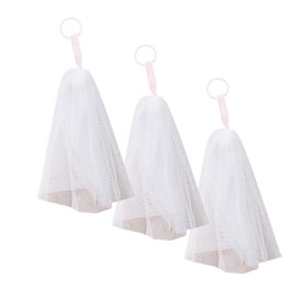 FineGood Face Wash Net, Foaming Dense Foam, Soap Net, Stays in Soap, Hook Design, 4-Layer Foaming Net, 3-Piece Set, Against Pores and Blackheads, Small, Lightweight, Reusable, Unisex, Elastic, Bath