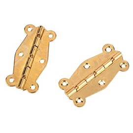 HIGHPOINT Decorative Box Hinge Polished Brass Plated Pair with Screws