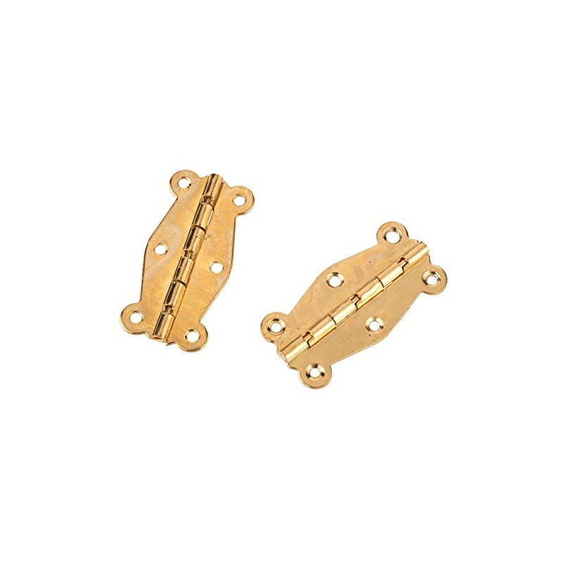 HIGHPOINT Decorative Box Hinge Polished Brass Plated Pair with Screws