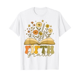 Wildflower Fifth Grade Back to School Floral Teacher Girls T-Shirt