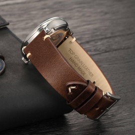 Anbeer Watch Band, Military Style Top Grain Leather, Quick Release Watch Balt