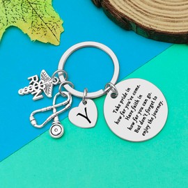 Dabihu Registered Nurse Keyring Gifts Y Initial Letter Keychain Nursing Student Graduation Gifts Future Nurse Gift Encouragement Gift